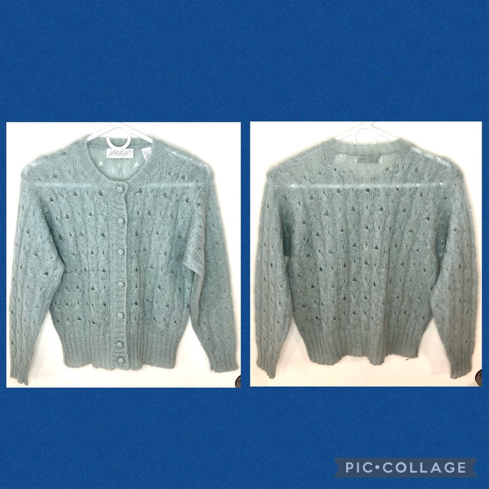 Lord & Taylor Mohair Delicate Open Knit Cardigan